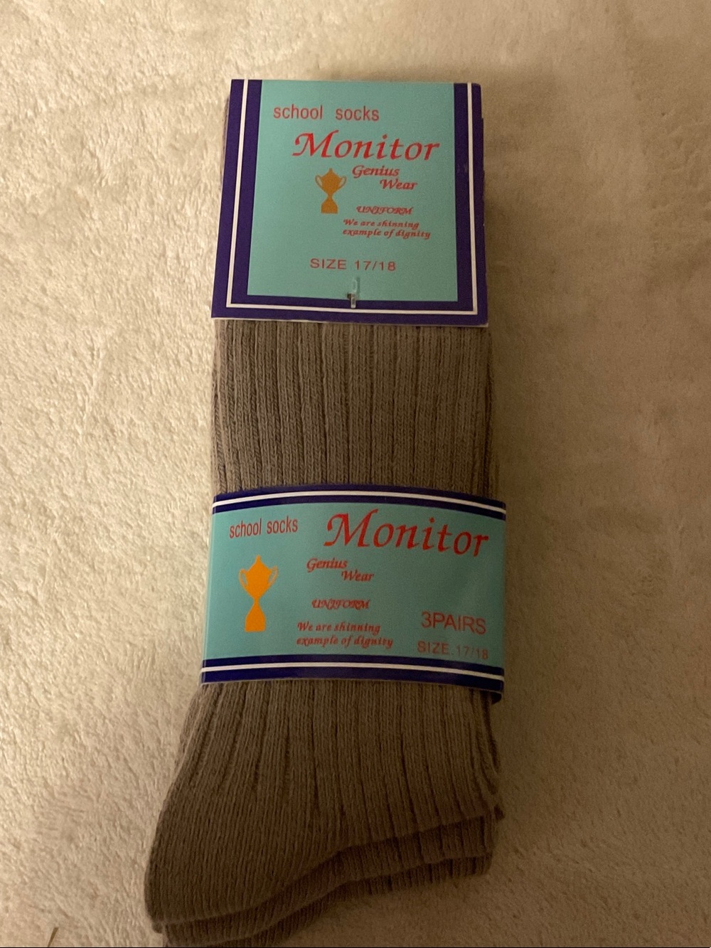 Kids Ribbed School Socks - Gray